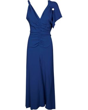Victoria Beckham Asymmetric Ruched Detail Mid - Blue