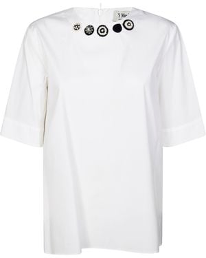 Max Mara Dora Cardigan Giroccollo Dettagli - Bianco