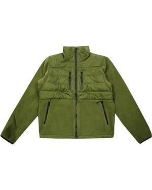 The North Face Hybrid Design Jacket With Textured Fabric Panels - Green