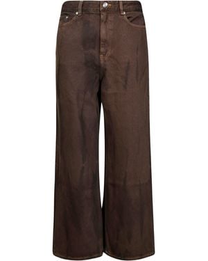 Ganni Overdyed Baggy Jeans in Pink | Lyst