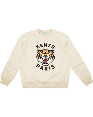 KENZO Felpa Girocollo Tiger - White