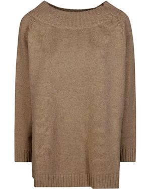 Max Mara Radames Maglia Scollo Barca - Marrone