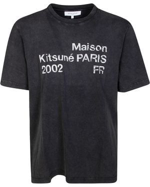 Maison Kitsuné T Shirt Mm Over Parlata - Nero