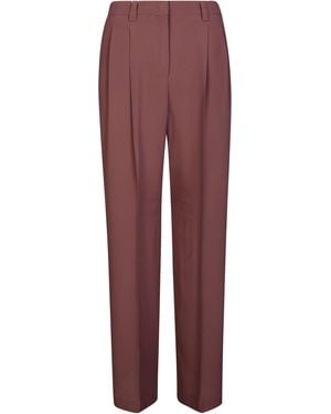 Incotex Elodie Pinces Largo Crepe Chino - Purple