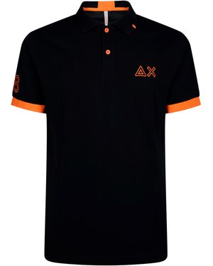 Sun 68 Polo Logo Fluo - Black