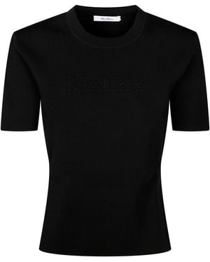 Max Mara Pure Adelio Ts Mm Logo Viscosa - Black