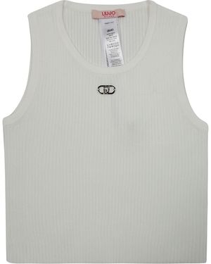 Liu Jo Top Smanicato Crop - Gray