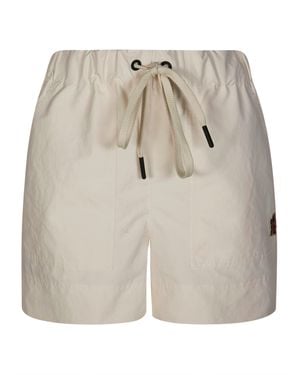 Moncler Logo-Patch Drawstring Shorts - Gray