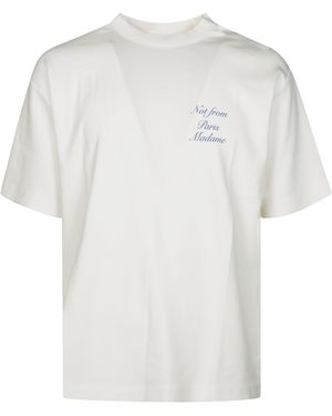 Drole de Monsieur Le T-Shirt Slogan Cursive - Bianco