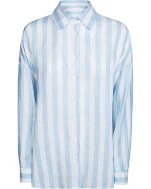 FRIEDMAN Camicia Ml Over Rigata - Blue