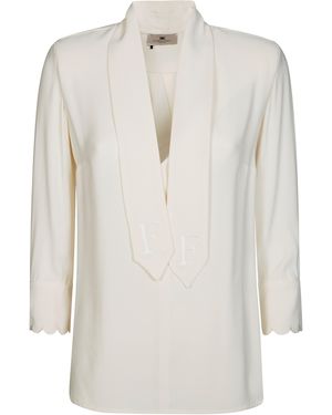 Elisabetta Franchi Camica Con Fiocco - Bianco
