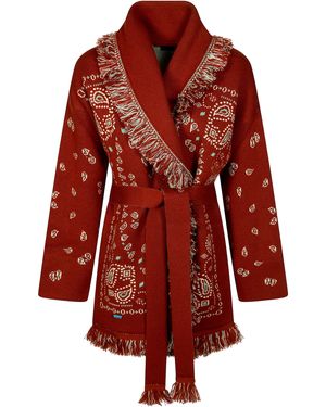 Alanui Bandana Jacquard Cardigan - Rosso