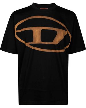 【DIESEL】T-rockst short-sleeved T-shirt/関税+全国送料込み Men's T-shirt with slogan print | Black | Diesel