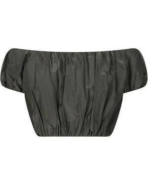ANDAMANE Maglia Cropped A Barchetta - Black