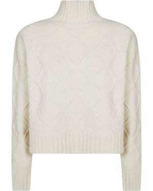 Elisabetta Franchi Maglia Tricot Over - Bianco