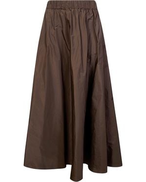 P.A.R.O.S.H. Pimpy26 Taffetas Long Skirt - Brown
