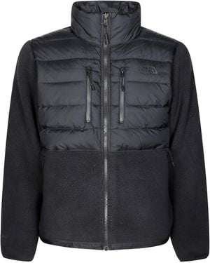 The North Face Hybrid Design Jacket With Textured Fleece Panels - Black