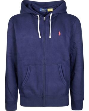 Polo Ralph Lauren Lsfzhoodm6 Felpa A Zip Con Cappuccio - Blue