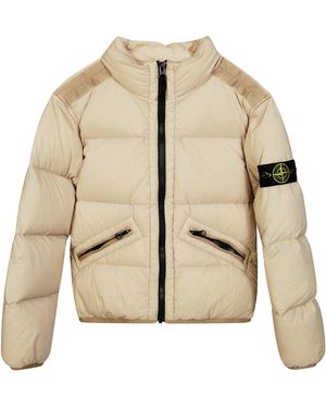 Stone Island Bomber Crincle Badge - Natural