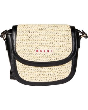 Marni Raffia Smile Bag - Gray