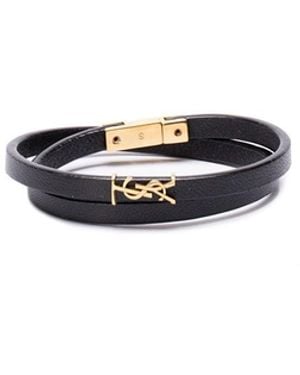Saint Laurent 'Cassandre' Double Wrap Bracelet - White