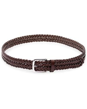 Anderson's Leather Woven Belt - Brown