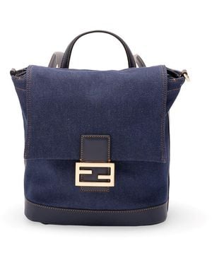 Fendi Denim Backpack - Blue