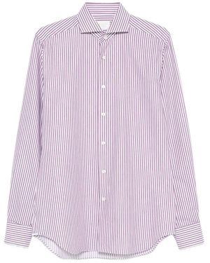 Xacus Twill Stripe Long Sleeve Shirt - Purple