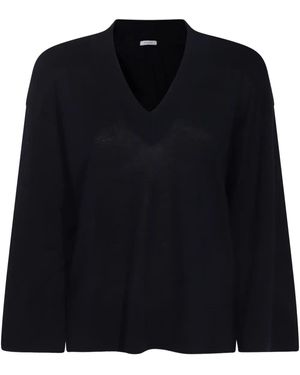 Malo Long Sleeve V-Neck Sweater - Black