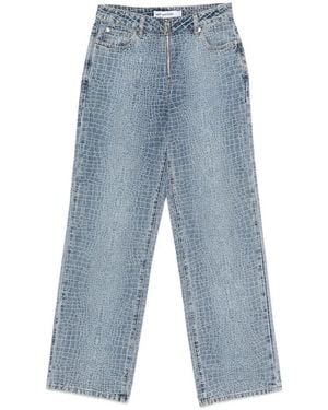 Self-Portrait Straight Leg Jeans - Blue