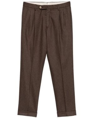GTA 'Luca' Wool Flannel Trousers - Brown