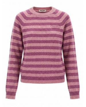 Miu Miu Striped Jumper - Pink
