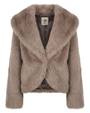 Aniye By Zaira Eco- Fur Jacket - Brown