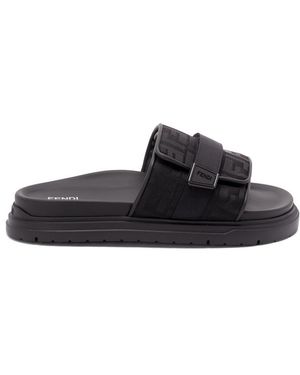 Fendi 'Ff' Slides - Black