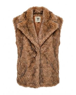Aniye By Raya Vest Faux Fur - Brown