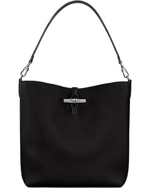 Longchamp 'Le Roseau' Medium Hobo Bag - Black