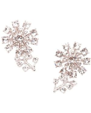 Self-Portrait Small Crystal Earrings - White