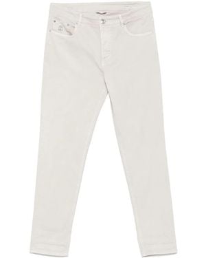 Brunello Cucinelli Dyed Denim Trousers - White