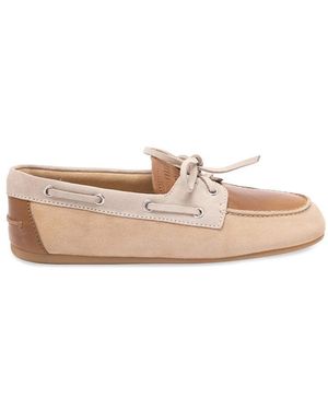 Miu Miu Suede And Leather Boat Shoes - Pink