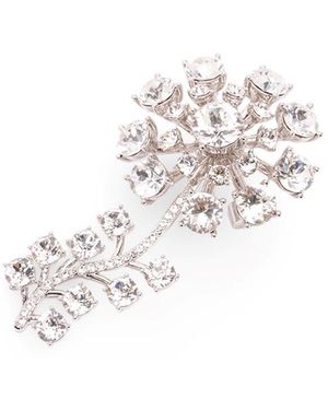 Self-Portrait Crystal Brooch - White
