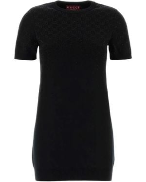 Gucci Short Sleeve Crew-Neck Dress - Black