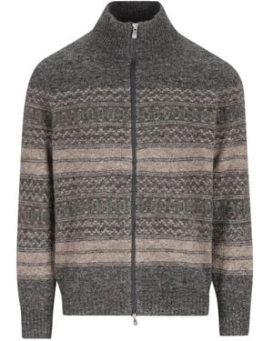 Brunello Cucinelli Wool Zipped Cardigan - Grey