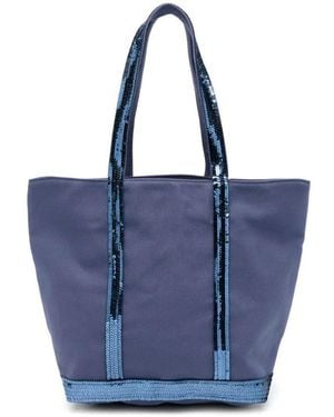 Vanessa Bruno Canvas Medium Zipped Cabas Tote - Blue