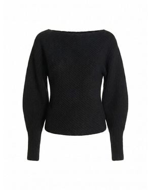 Alberta Ferretti Wide Boat-Neck Sweater - Black