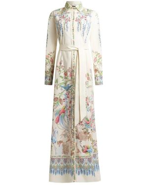 Etro Floral Print Shirt Dress - White
