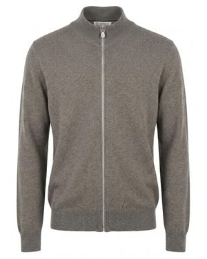 Brunello Cucinelli Zip-Front Cardigan - Grey