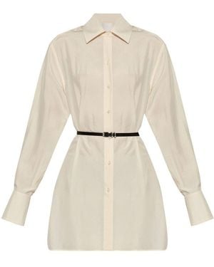 Givenchy Long Shirt With 'Voyou' Belt - Natural