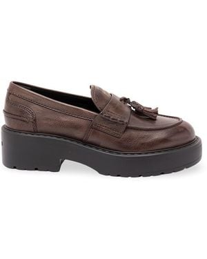 Miu Miu Leather Loafers - Brown