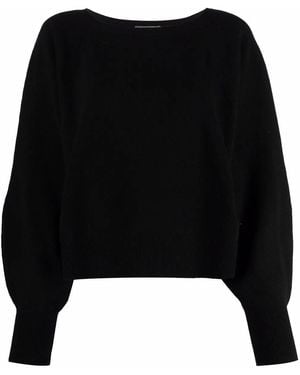 Alberta Ferretti Long Puff Sleeves Jumper - Black