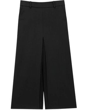 Saint Laurent Wool Mid-Rise Culottes - Black